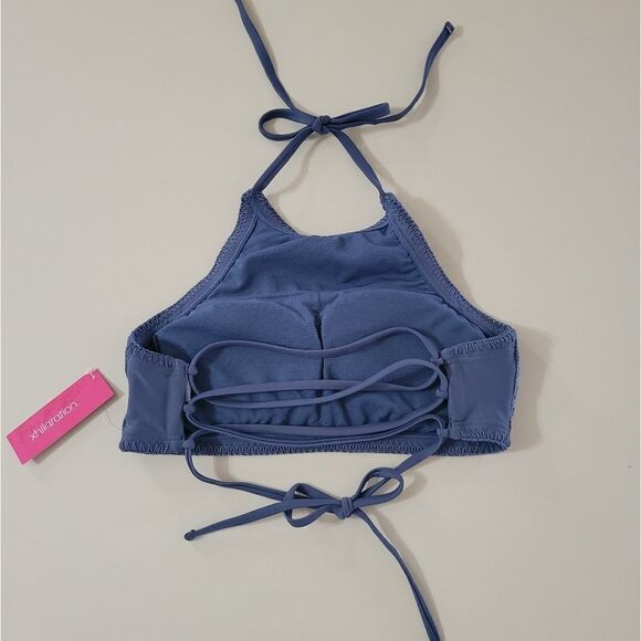 Xhilaration Crochet Blue High-Neck Bikini Top - Picture 10 of 12